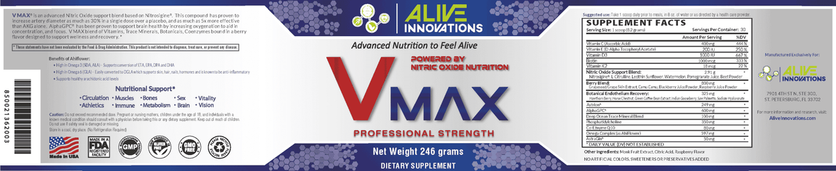 V MAX: Elite Nitric Oxide Booster